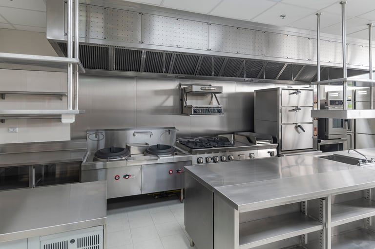 Modern industrial kitchen professional equipment