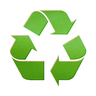 Recycling symbol representing waste oil recycling